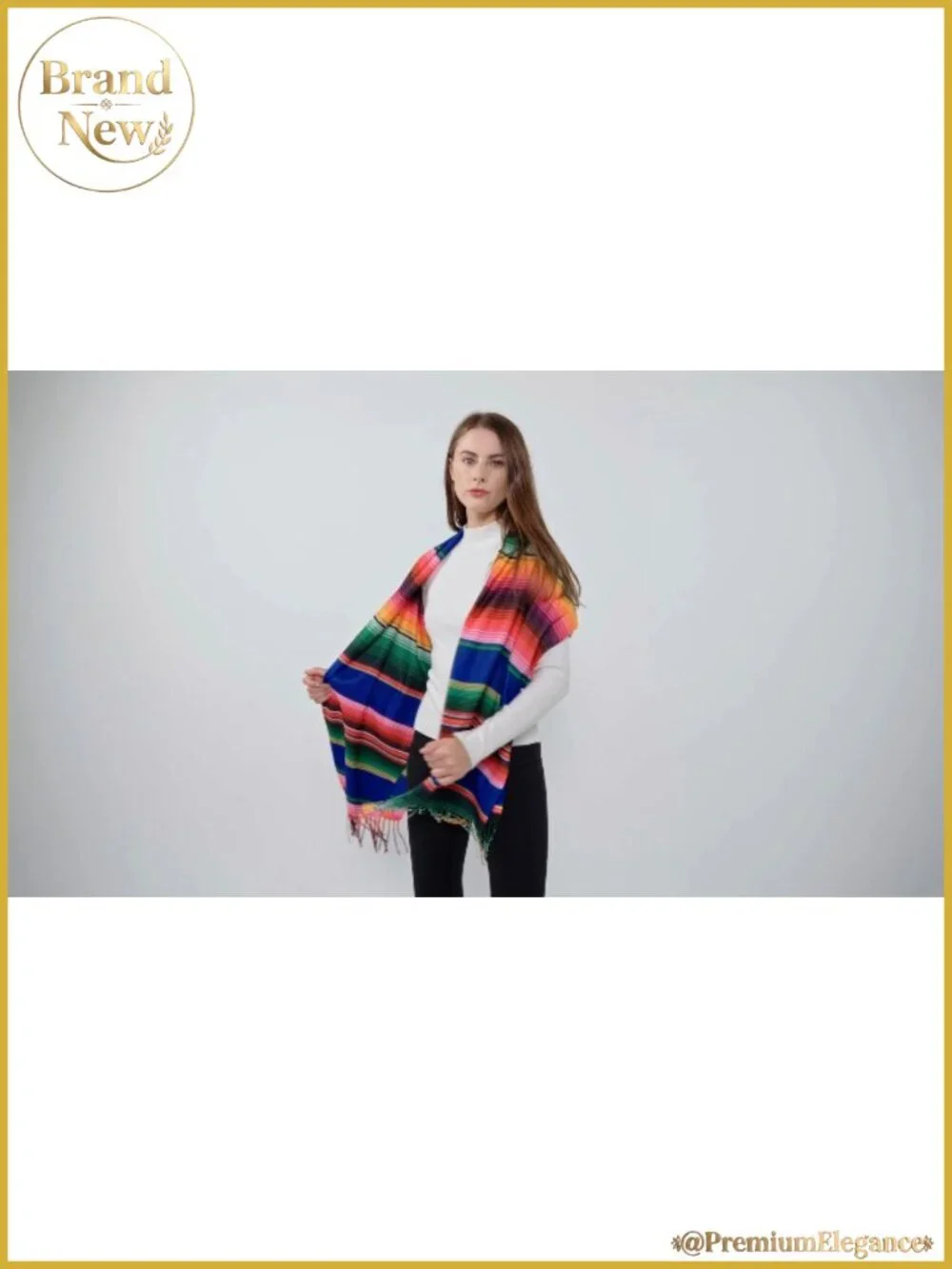 Oversized Pashmina Shawl Wrap Double-Sided Mexican Scarf